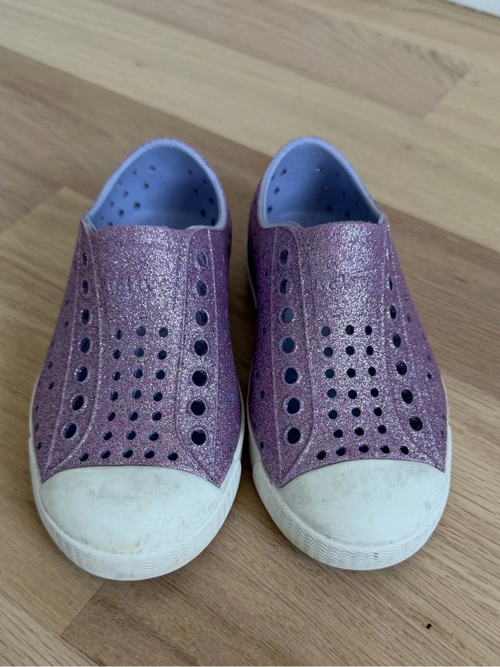 9C Jefferson Native Girls Sandals in Lollipop Purple Bling Glitter Youth Kids